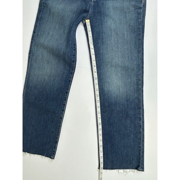 Hudson Noa Jeans Medium Blue Denim Raw Hem High Rise Straight Ankle Cotton 26 - Picture 6 of 12